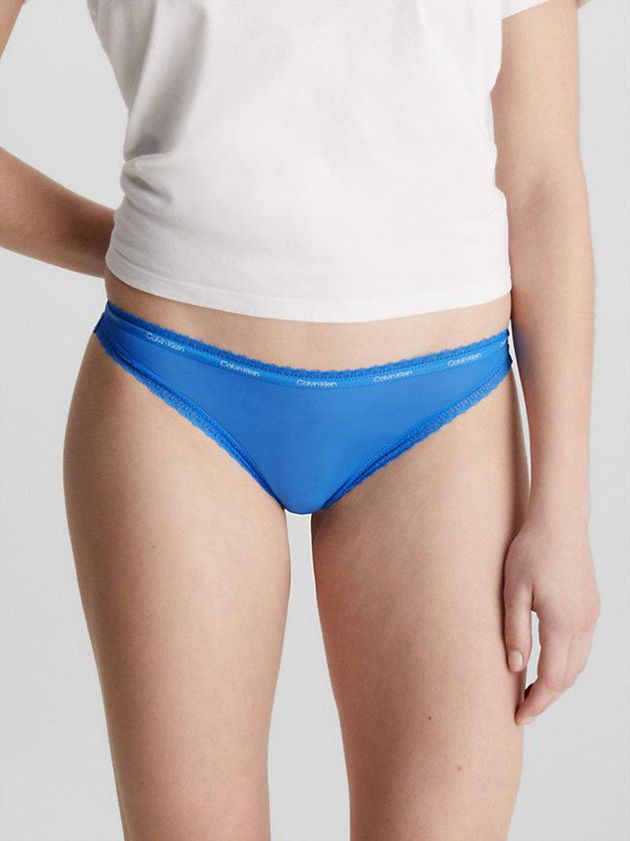 Blue Calvin Klein 3 Pack Bikini - Bottoms Up Women Briefs | RXKM-63485
