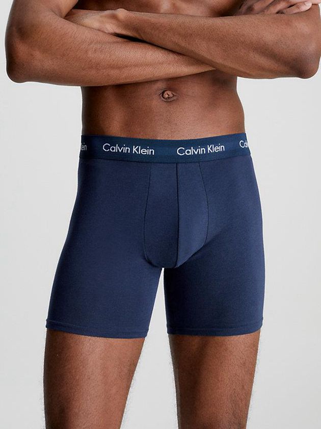 Blue Calvin Klein 3 Pack Boxer - Cotton Stretch Men Briefs | RQTY-91670