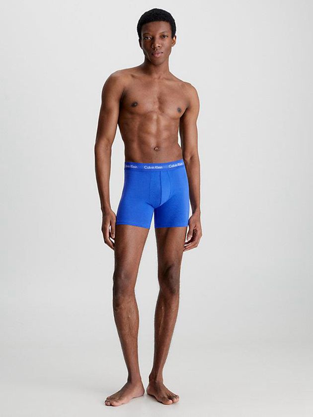 Blue Calvin Klein 3 Pack Boxer - Cotton Stretch Men Briefs | RQTY-91670