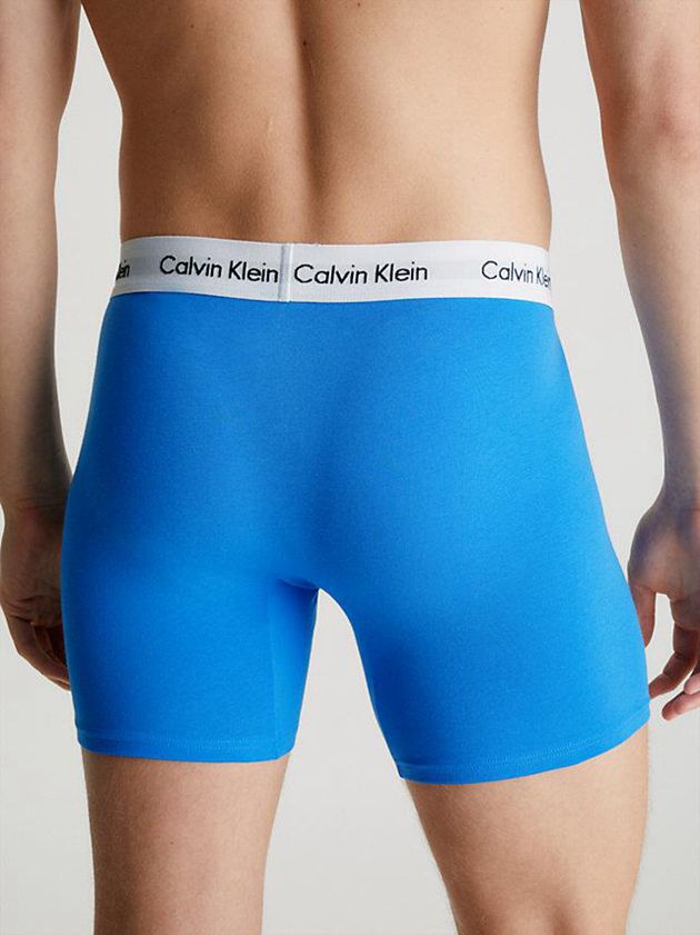 Blue Calvin Klein 3 Pack Boxer - Cotton Stretch Men Briefs | UJDM-47295