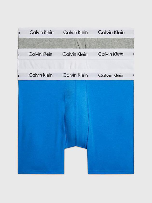 Blue Calvin Klein 3 Pack Boxer - Cotton Stretch Men Briefs | UJDM-47295