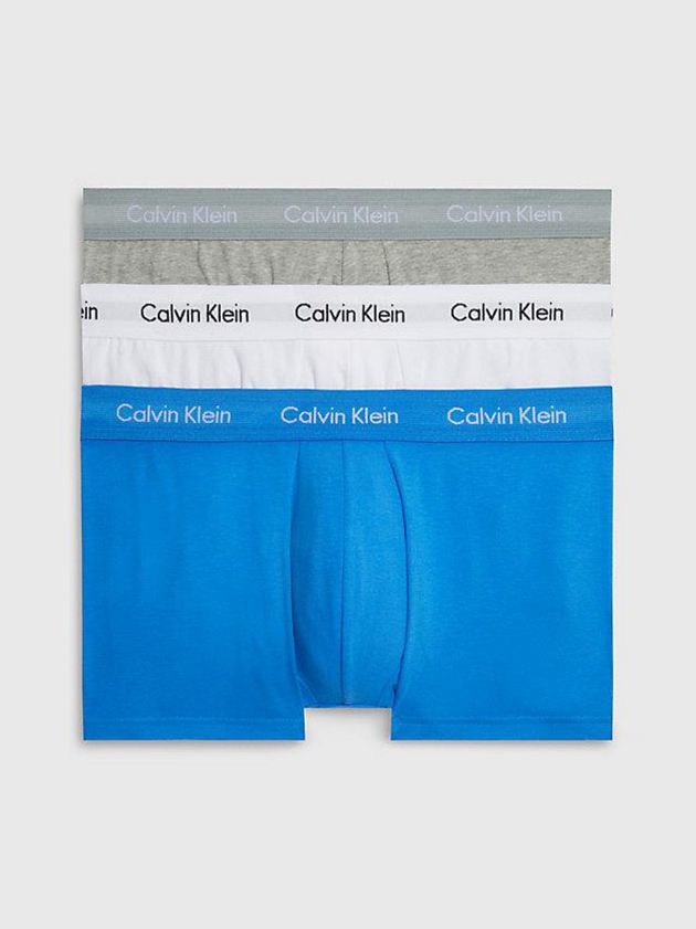 Blue Calvin Klein 3 Pack Low Rise - Cotton Stretch Men Briefs | NPXF-62735