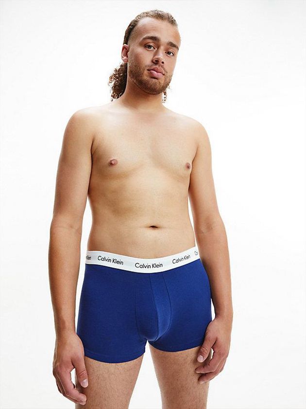 Blue Calvin Klein 3 Pack Low Rise - Cotton Stretch Men Briefs | BLKI-37980