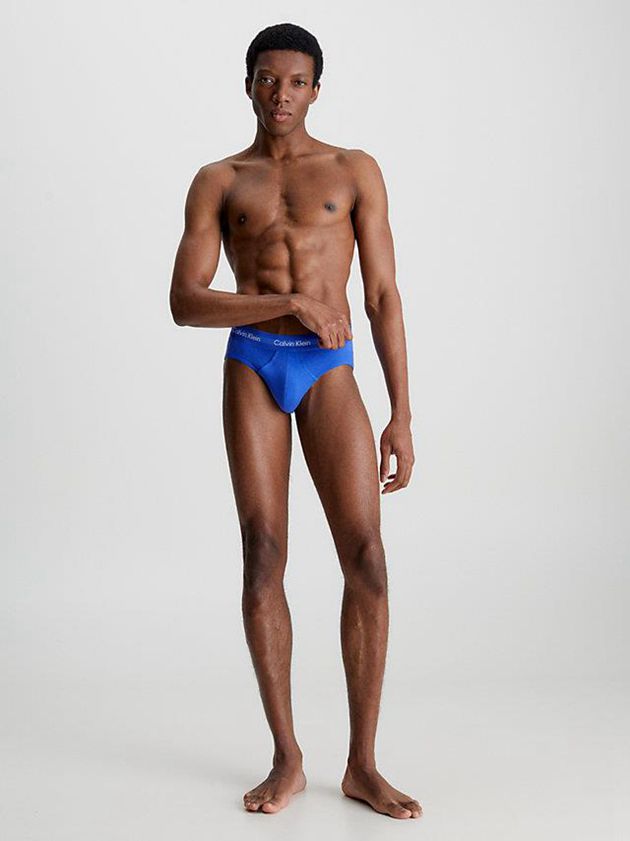 Blue Calvin Klein 3 Pack - Cotton Stretch Men Briefs | TYLW-28593