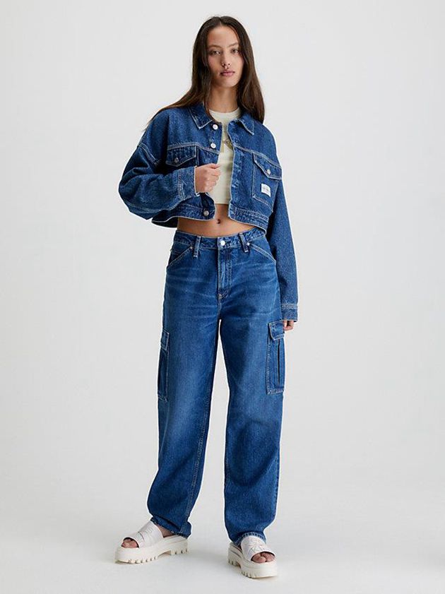 Blue Calvin Klein 90's Straight Cargo Women Jeans | VCLZ-23568
