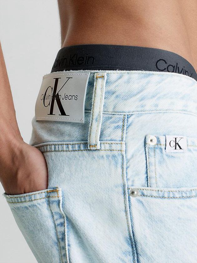 Blue Calvin Klein 90's Straight Printed Men Jeans | VLOG-43165