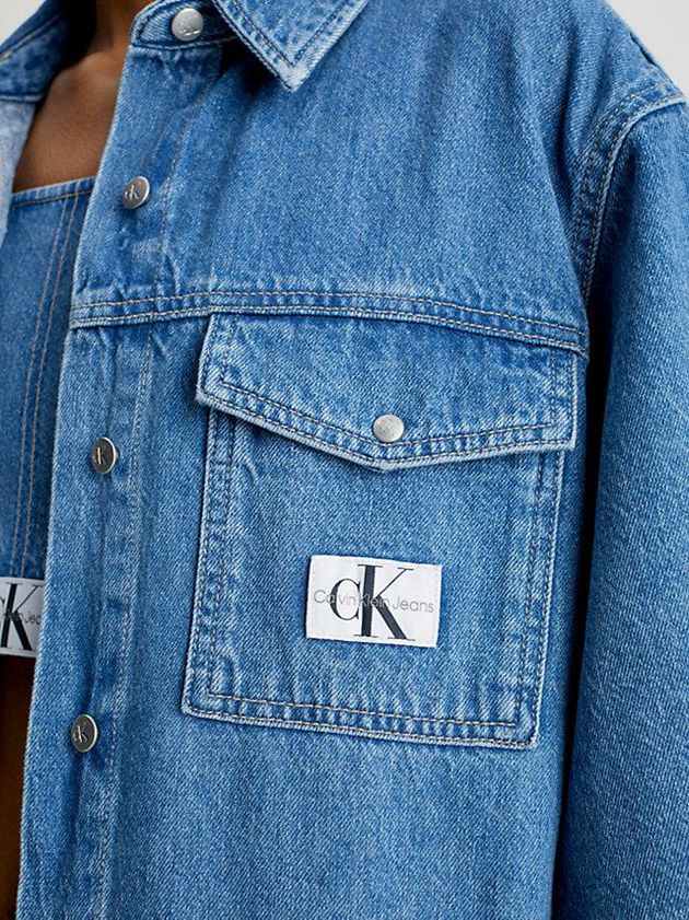 Blue Calvin Klein Belted Denim Shirt Women Dress | DEZH-76508