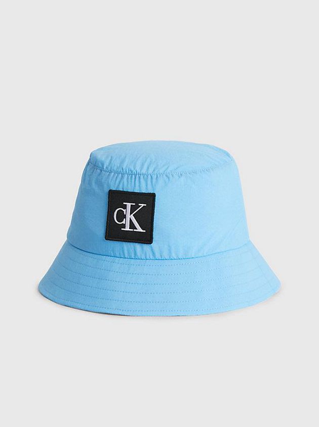 Blue Calvin Klein Bucket - CK Nylon Men Cap | XHZF-18675