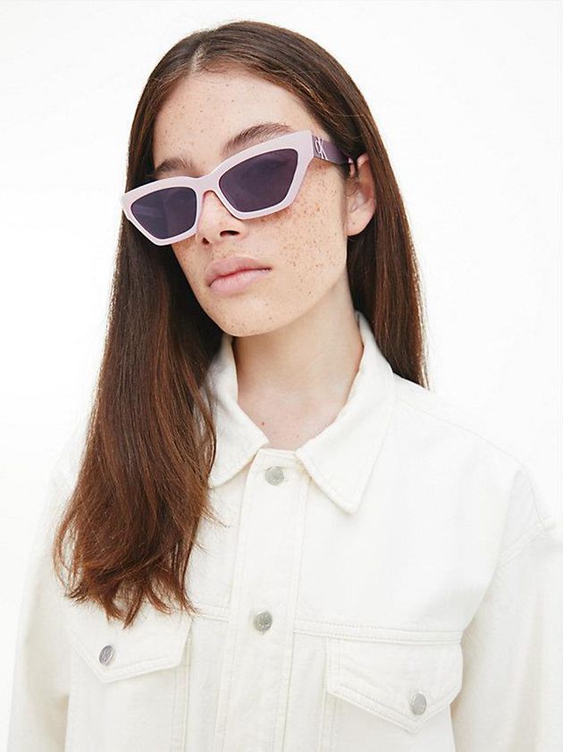 Blue Calvin Klein Cat Eye Women Sunglasses | NFIW-07681