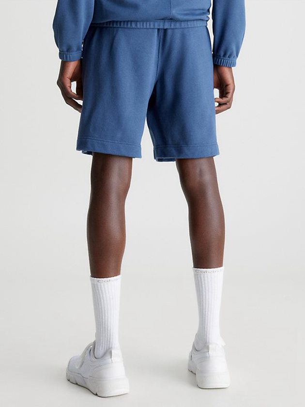 Blue Calvin Klein Cotton Terry Gym Men Shorts | ZDMS-27190