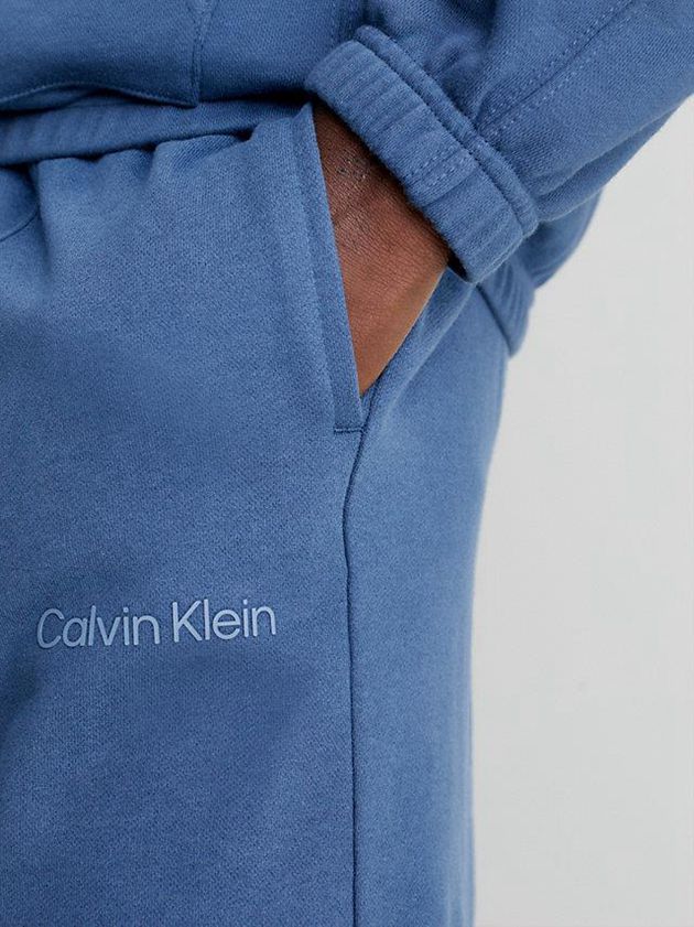 Blue Calvin Klein Cotton Terry Gym Men Shorts | ZDMS-27190
