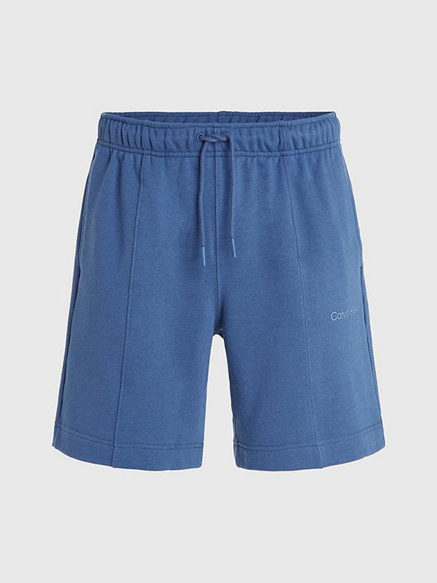 Blue Calvin Klein Cotton Terry Gym Men Shorts | ZDMS-27190