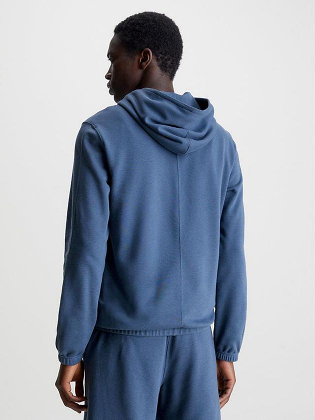 Blue Calvin Klein Cotton Terry Men Hoodie | JTYA-62409