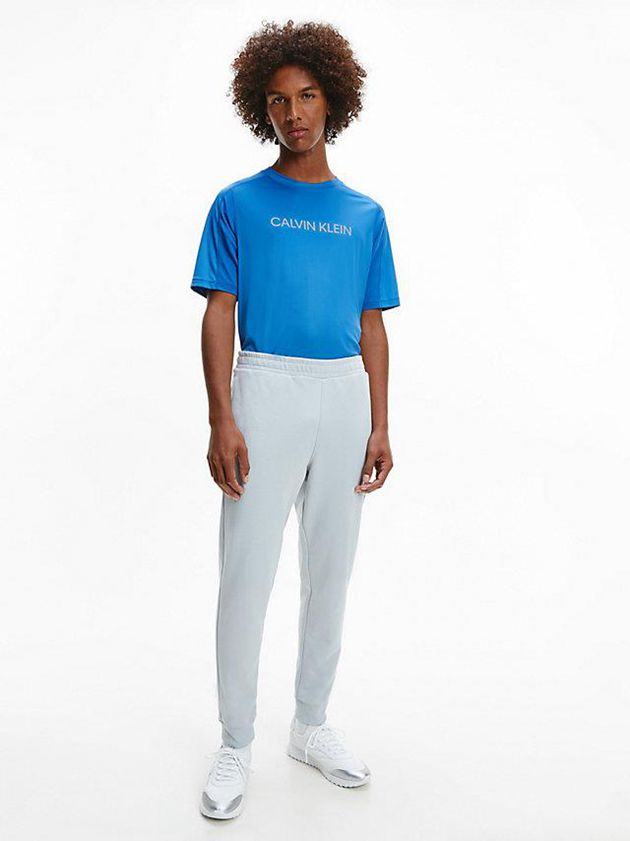 Blue Calvin Klein Cotton Terry Men Joggers | LPWY-61290