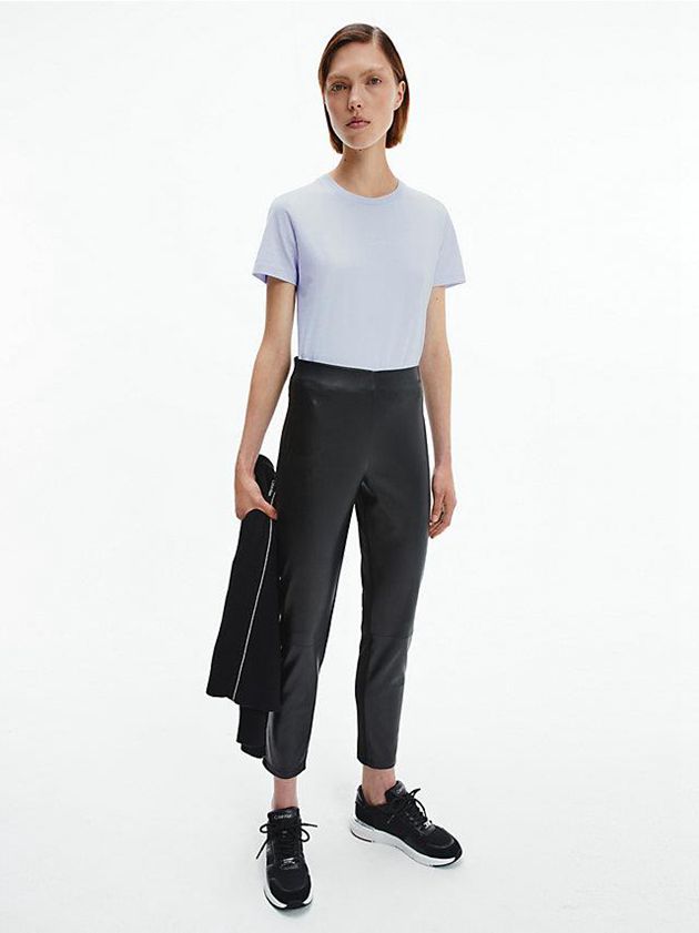 Blue Calvin Klein Cotton Women T-Shirt | SZML-08542
