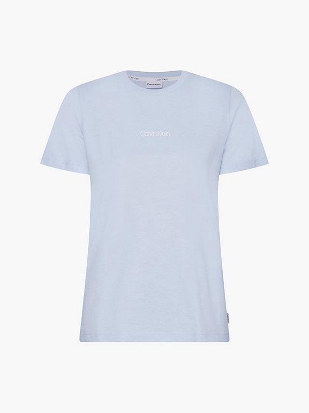 Blue Calvin Klein Cotton Women T-Shirt | SZML-08542