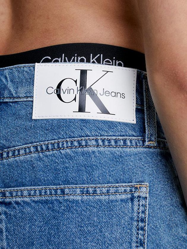 Blue Calvin Klein Denim Bermuda Mom Women Shorts | UHAY-49825