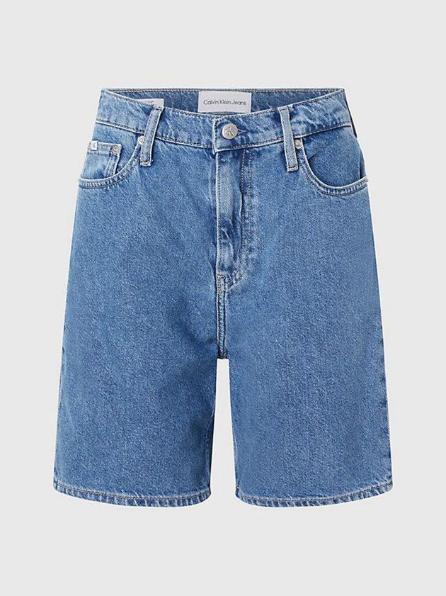 Blue Calvin Klein Denim Bermuda Mom Women Shorts | UHAY-49825