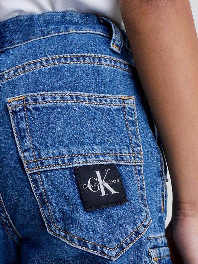 Blue Calvin Klein Denim Cargo Boys's Shorts | RTSY-67014