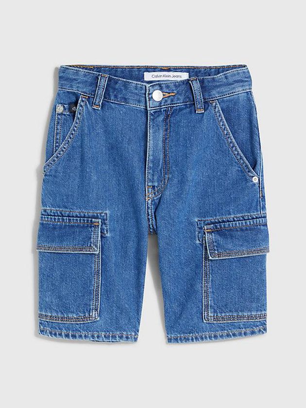 Blue Calvin Klein Denim Cargo Boys's Shorts | RTSY-67014