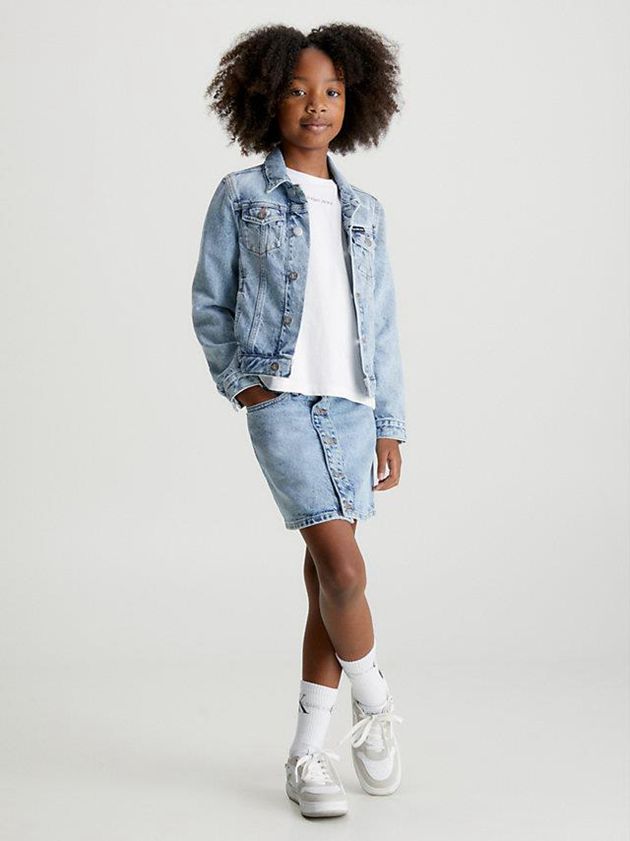 Blue Calvin Klein Denim Girls's Jacket | RHBT-60934