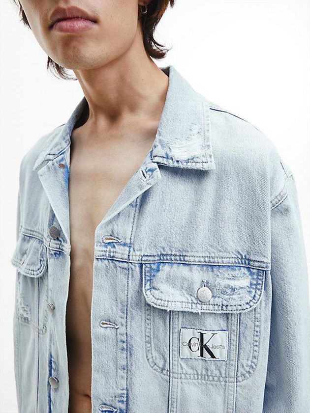 Blue Calvin Klein Denim Men Jacket | SRBG-94213