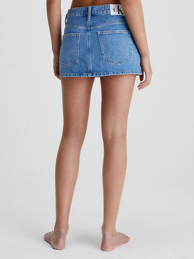 Blue Calvin Klein Denim Micro Mini Women Skirt | TVPI-47281