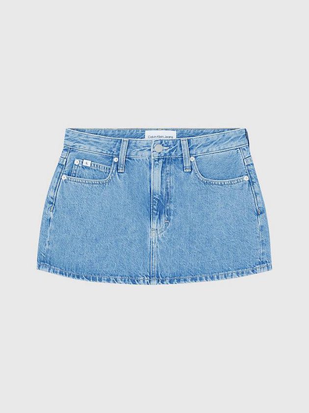 Blue Calvin Klein Denim Micro Mini Women Skirt | TVPI-47281