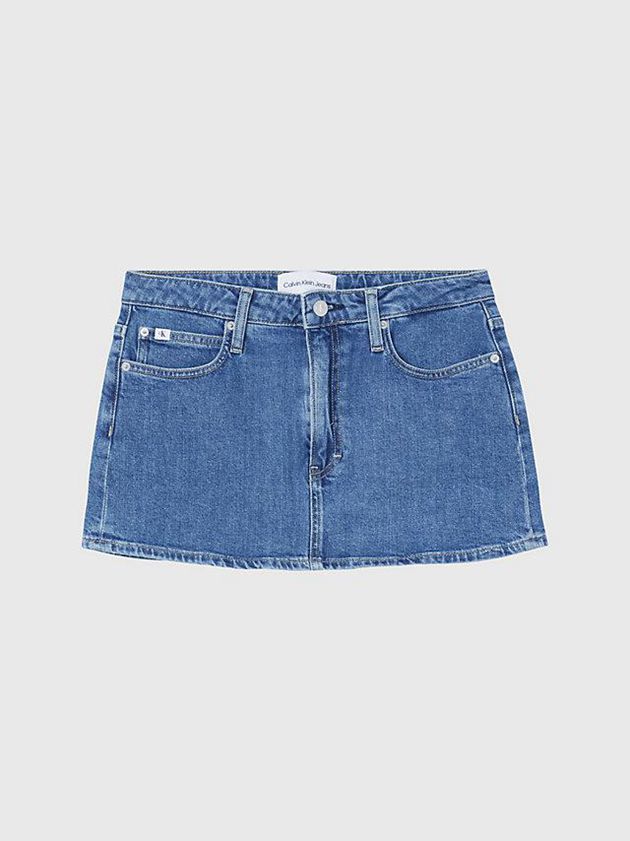 Blue Calvin Klein Denim Micro Mini Women Skirt | TGNY-23194