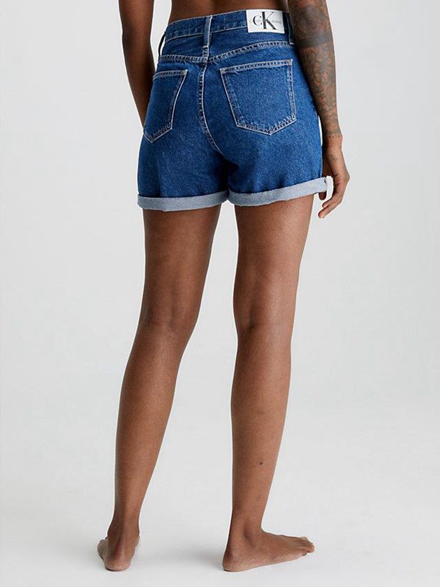 Blue Calvin Klein Denim Mom Women Shorts | FWIY-48627