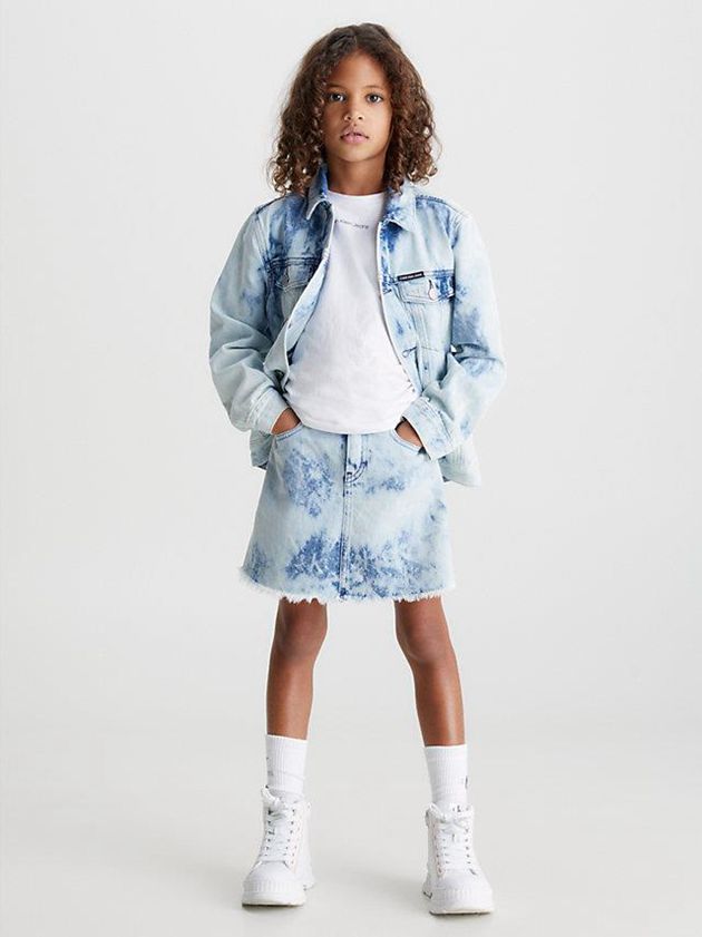 Blue Calvin Klein Denim Tie Dye Girls's Skirt | HIDB-42731