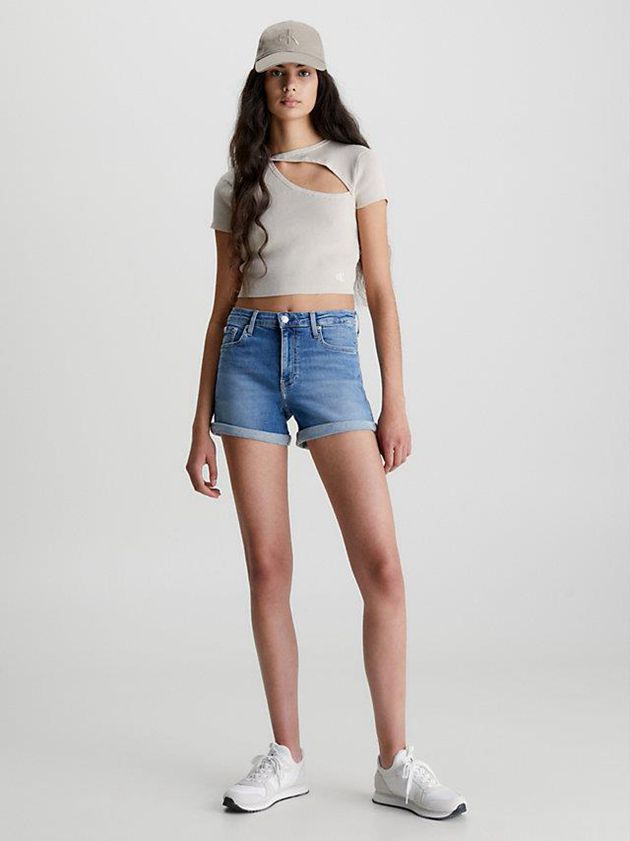 Blue Calvin Klein Denim Women Shorts | QVPJ-79805