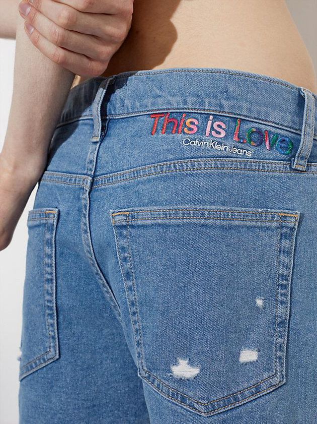 Blue Calvin Klein Denim - Pride Men Shorts | ACUK-10796