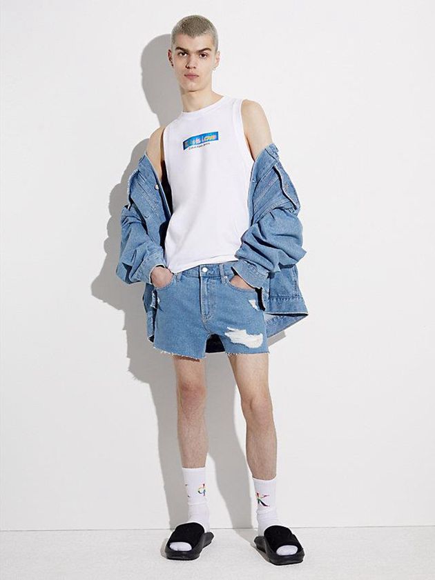 Blue Calvin Klein Denim - Pride Men Shorts | ACUK-10796