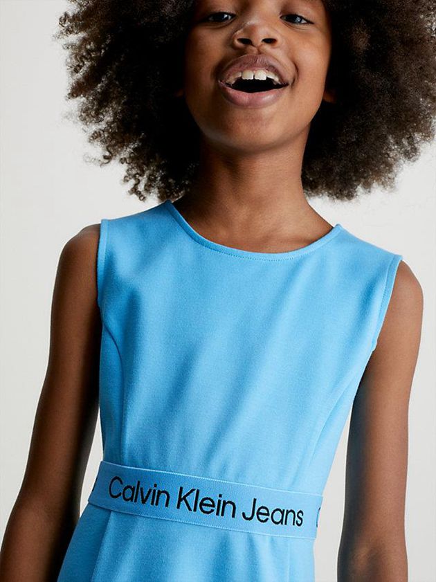 Blue Calvin Klein Flared Milano Girls's Dress | EWIV-95871