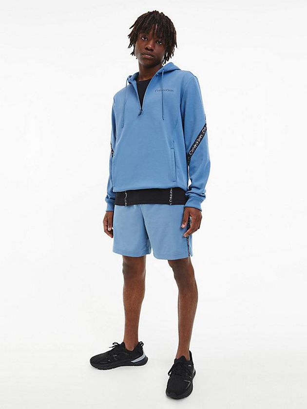 Blue Calvin Klein Fleece Men Hoodie | ARIE-72034