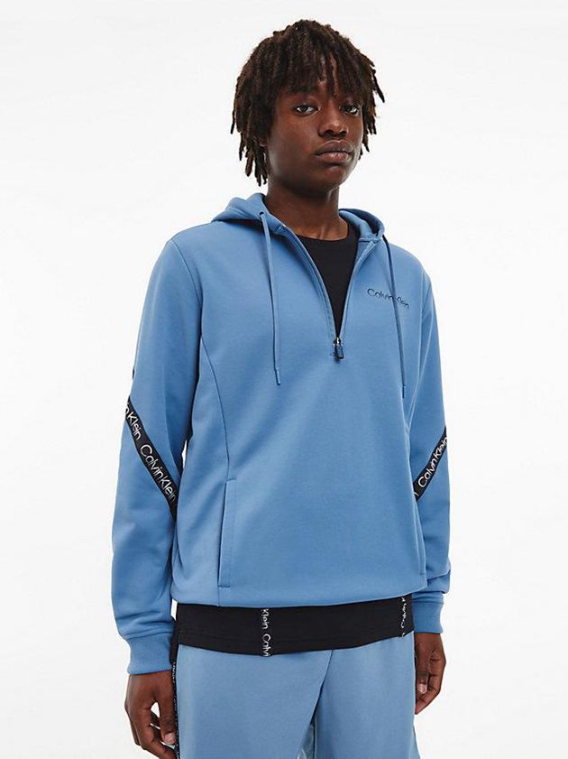 Blue Calvin Klein Fleece Men Hoodie | ARIE-72034