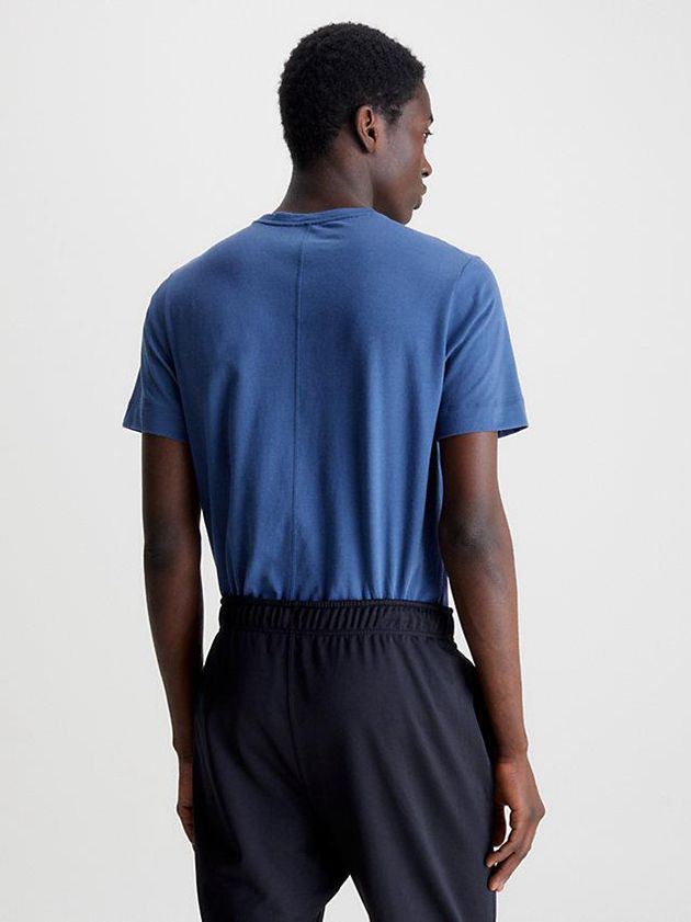 Blue Calvin Klein Gym Men T-Shirt | KFJW-81532