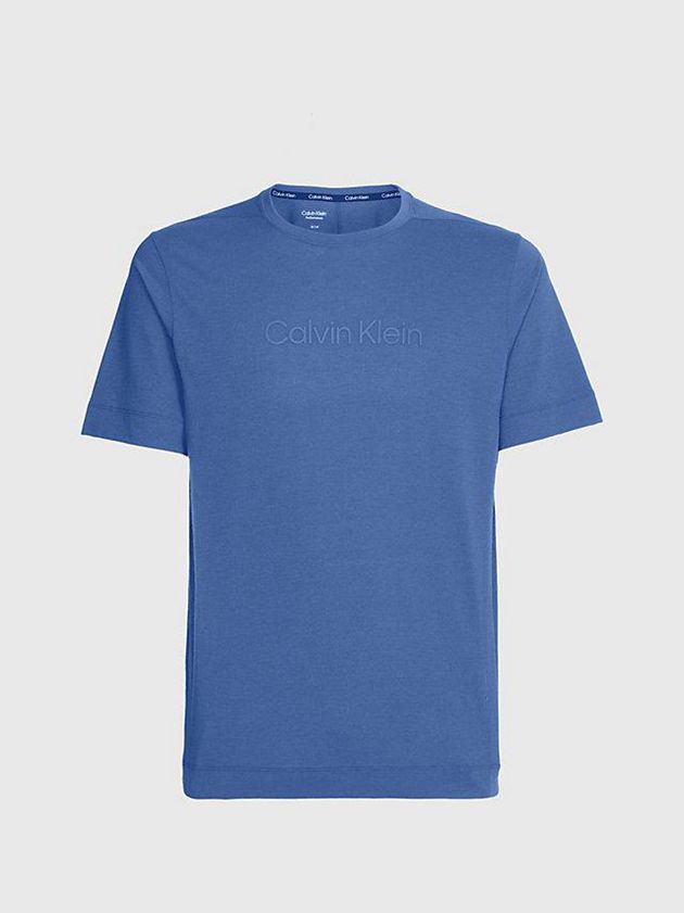 Blue Calvin Klein Gym Men T-Shirt | KFJW-81532