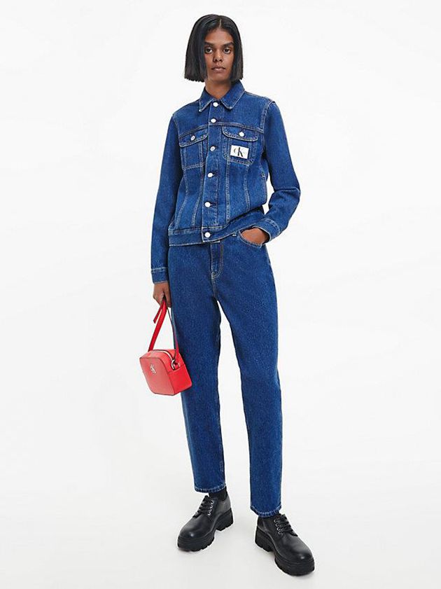 Blue Calvin Klein High Rise Mom Women Jeans | QWLJ-43210