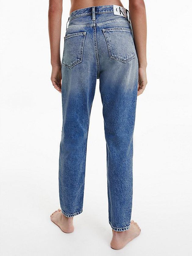 Blue Calvin Klein High Rise Mom Women Jeans | UQGI-51378