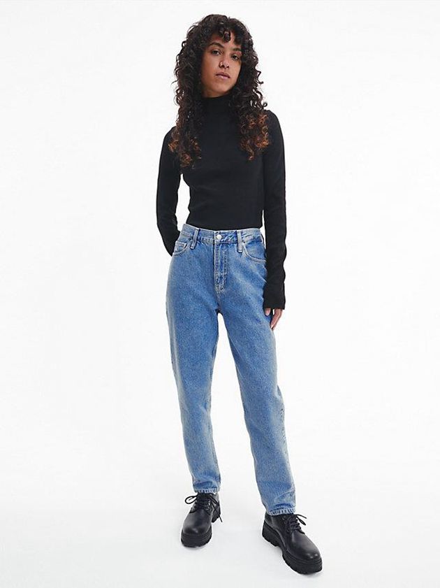 Blue Calvin Klein High Rise Mom Women Jeans | MTGV-79254
