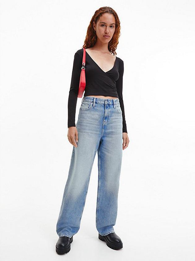 Blue Calvin Klein High Rise Relaxed Women Jeans | MXCN-68493