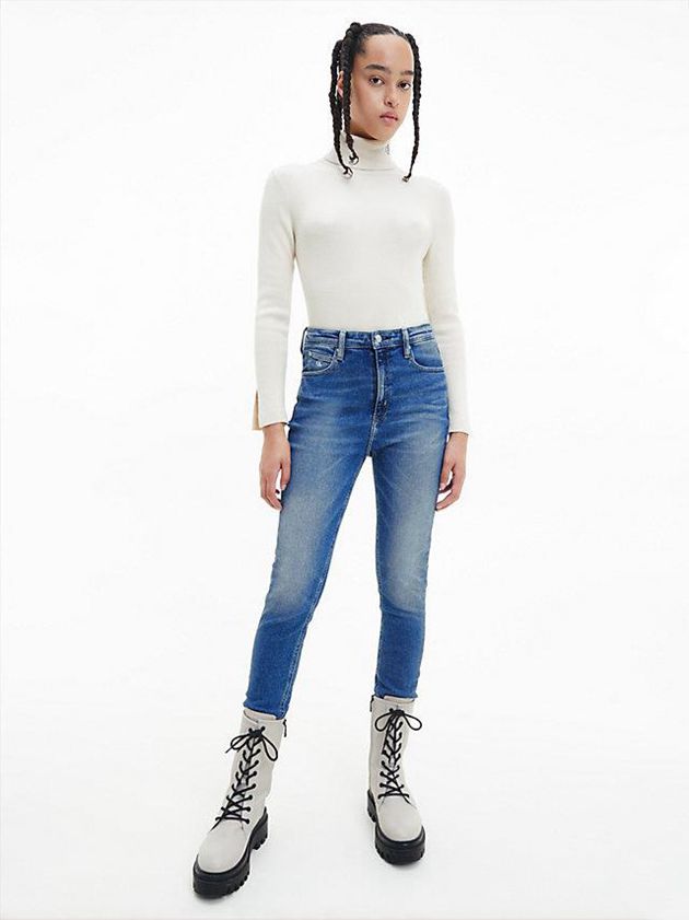 Blue Calvin Klein High Rise Skinny Ankle Women Jeans | DPKF-46031