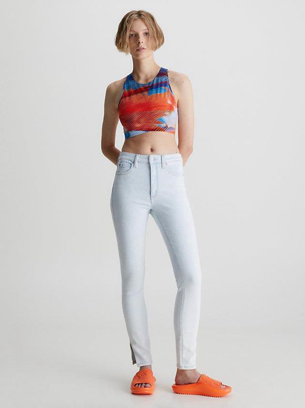 Blue Calvin Klein High Rise Skinny Women Jeans | IOAL-27184