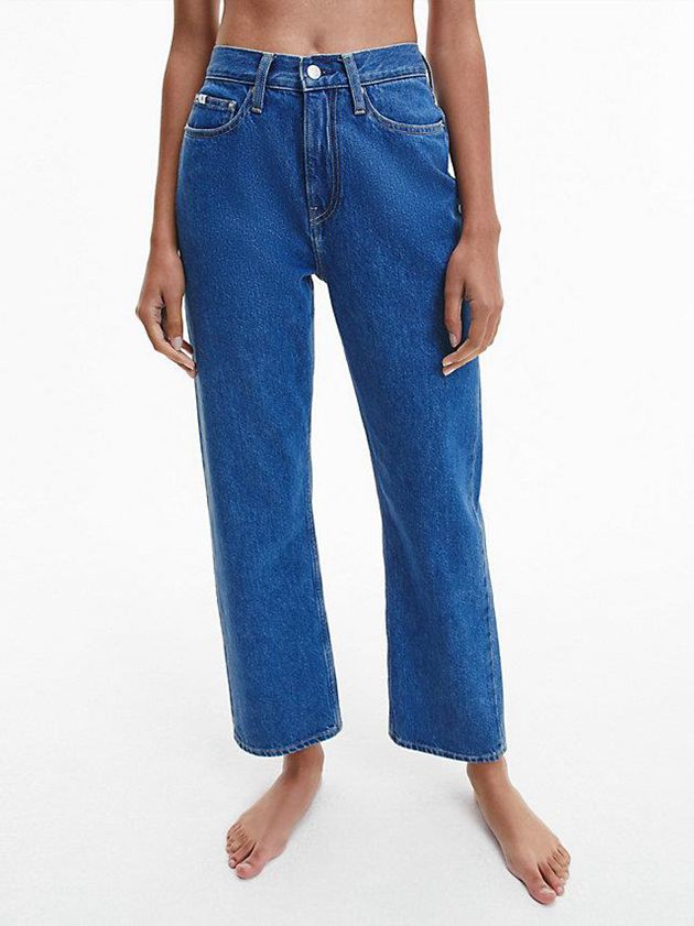 Blue Calvin Klein High Rise Straight Ankle Women Jeans | RKSJ-54937