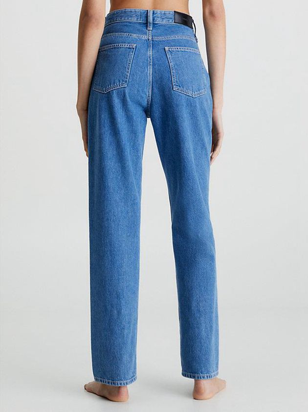 Blue Calvin Klein High Rise Straight Ankle Women Jeans | KJMU-79504