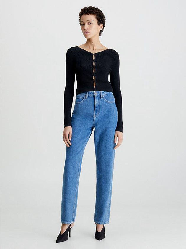 Blue Calvin Klein High Rise Straight Ankle Women Jeans | KJMU-79504