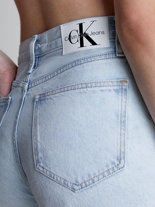 Blue Calvin Klein High Rise Straight Printed Women Jeans | TYKN-42859
