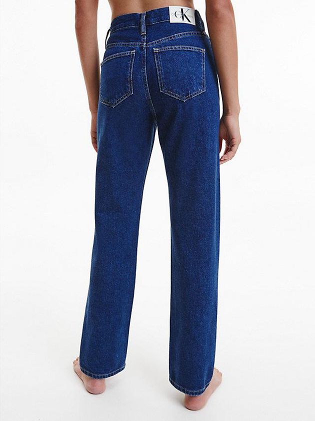 Blue Calvin Klein High Rise Straight Women Jeans | PZOY-70213